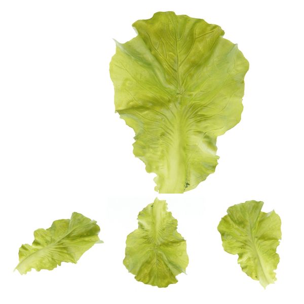 

4 pieces artificial lifelike simulation fake food lettuce leaves home kitchen decoration realistic vegetables p props