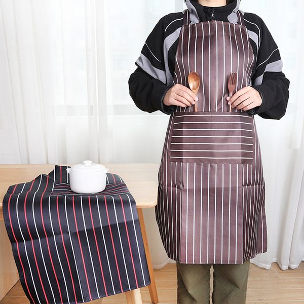 

men women cooking kitchen restaurant chef adjustable bib apron dress with pocket bar chef cook clean tool hx0621