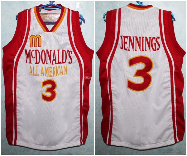 McDonald's All American Brandon Jennings #3 Jersey Retro Basketball Men's Ed Número personalizado Jerseys