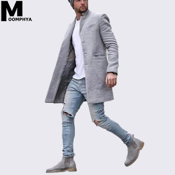 

2019 new arrived long style men blend wool jacket men coat streetwear stylish hip hop jacket windbreaker overcoat, Black;brown