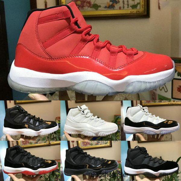 

2020 jumpman 11 space jam cushion mens kids basketball shoes 96 night bred black gold 11s leather trainers sneakers