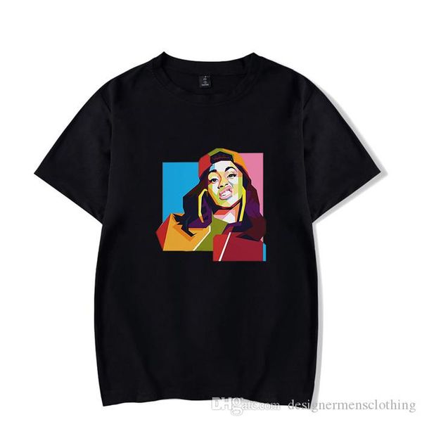 

cardi b female rapper периферийного tshirt multicolor дополнительного разнообразие стили экипаж шея с коротким рукавом мода одежда, White