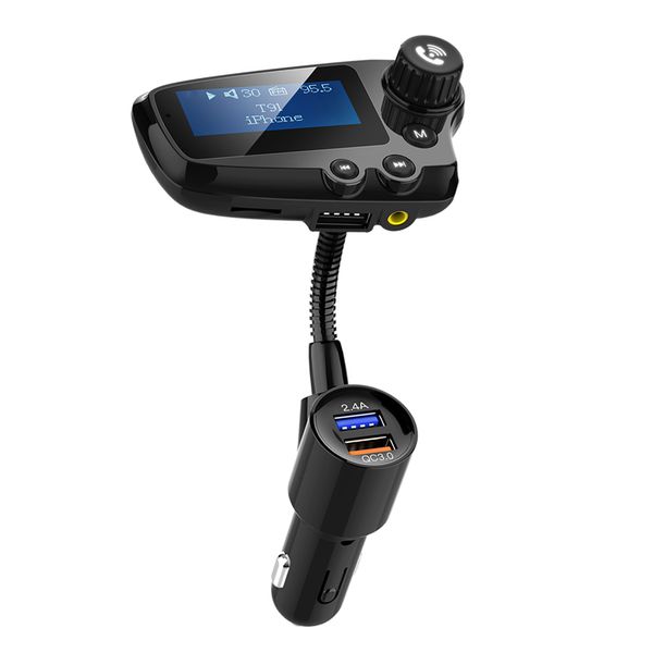 

bluetooth car kit handsfm transmitters aux audio receiver car mp3 player phone usb quick charger lcd display
