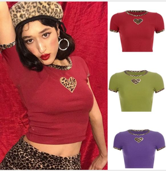 

женская 2020 дизайнерские футболки девушки леопардовым принтом футболка для девочек горячие продажи тощий футболка сексуальный стиль 2020 ро, White