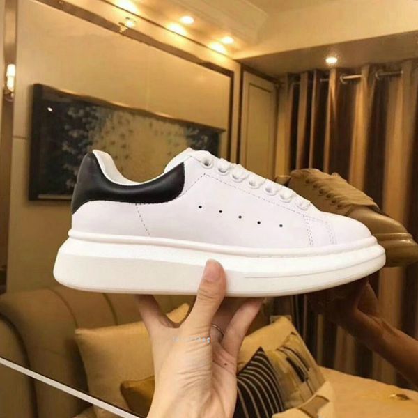

2020 shoes genuine leather sneaker mens women fashion white leather platform shoes flat casual shoes arthur, Black