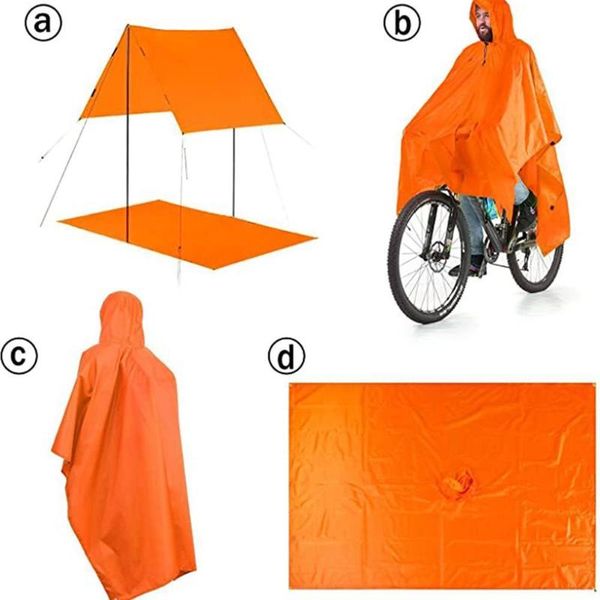 

3 in 1 backpack raincoat outdoor mountaineering hiking shade gadget tarpaulin camping outdoor accessories sun b4e4