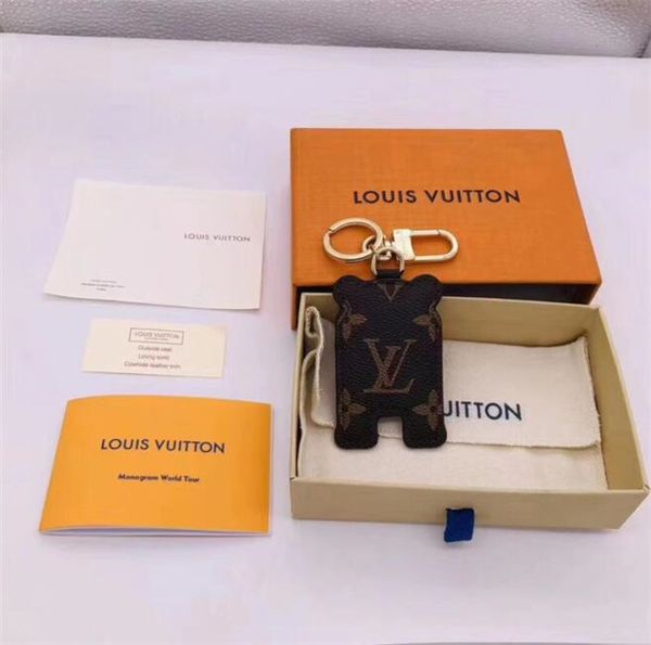 

luxury keychain designer key chain real leather with stainless steel keychain keyring in golden with brown, Silver