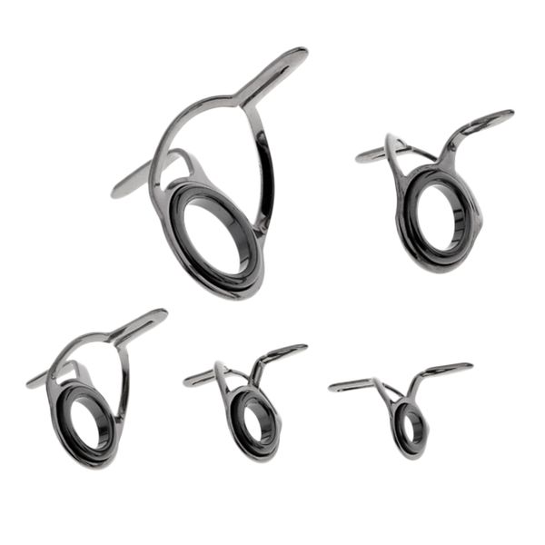 

5pcs stainless steel fishing rod guides ring rod repair kit diy tips rings