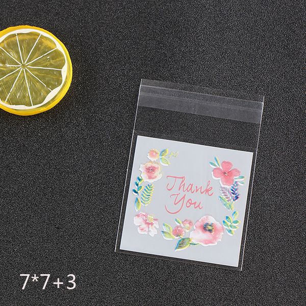 

100pcs cookie candy plastic gift bags thank you paper sticker for wedding christmas birthday halloween party gift packaging bag