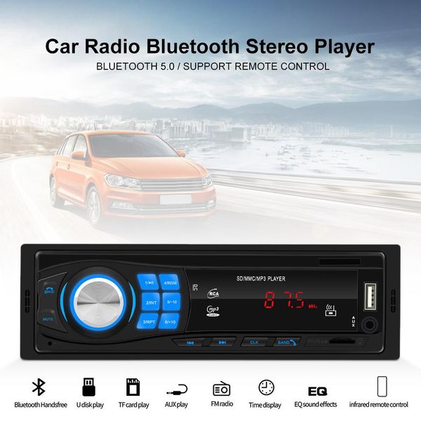 

12v автомобильное радио fm-радио bluetooth v5. 0 стерео плеер пульт дистанционного управления sd usb aux mp3-плеер поддержка дистанционного