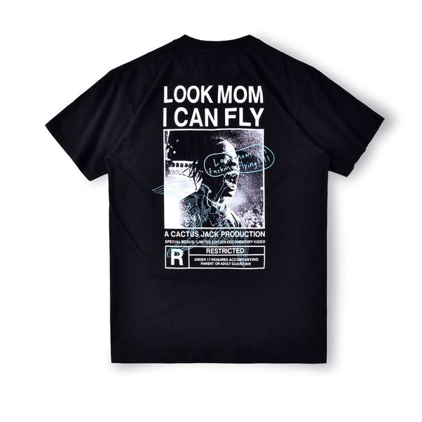 

2020 ins spring summer american travis scott look mom mens designer t shirt women street casual tshirt, White;black