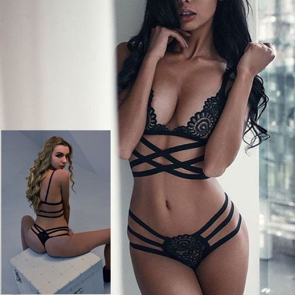 

panties bra set women lingerie new women lace bra set push up vest straps hollow out ladies underwear panty, Red;black
