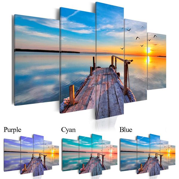 

5 piece canvas p prints beautiful beach sunset posters & prints wall art home decor canvas paintings wall decorations home office artwor
