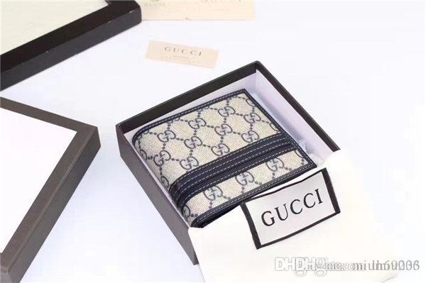 

with box 2020 men leather classic luxurys wallet casual short designers card holder holder pocket fashion wallets men wallet,0020, Red;black