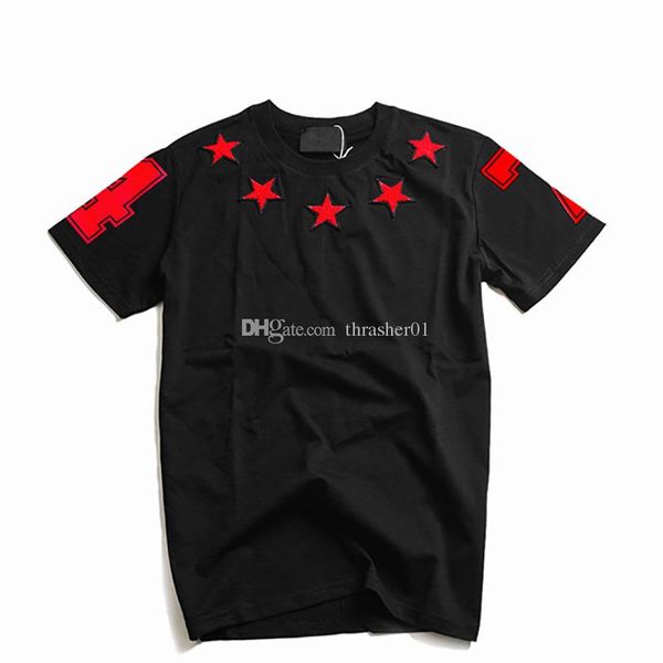 

2019 luxury mens designer t shirt мужчины женщины высокое качество короткие рукава мода пары летние звезды печать тенниска тис черный s-xl, White;black
