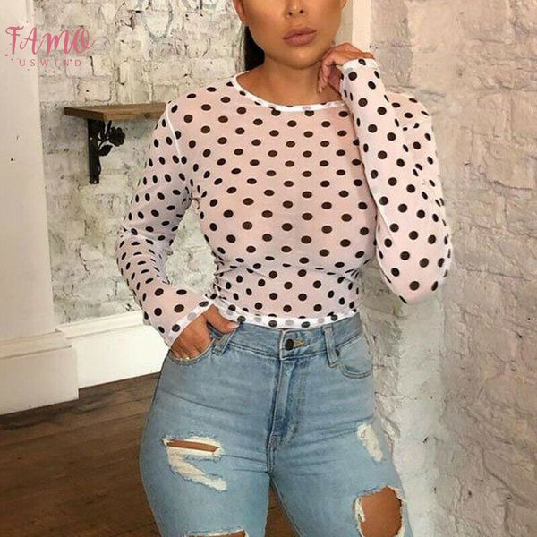 

women shirts fashion shirts polka dot party blouses shirt ladies casual 2020 new arrival 2 colors, White