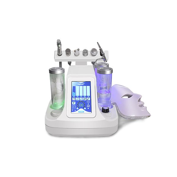 La migliore vendita Vacuum Face Cleaning Machine Beauty Oxygen Water Jet Pore Cleaner Dispositivo di massaggio facciale Strumento per la cura della pelle Aggiungi 7Color LED Mask