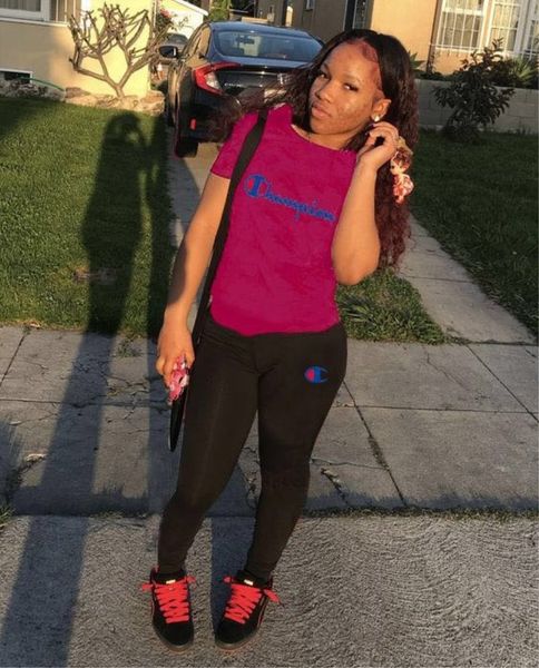 

Women de igner track uit hort leeve outfit hirt pant 2 piece et kinny hirt tight port uit pullover pant klw0857