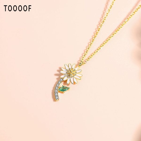 

new s925 sterling silver daisy necklace small, fresh, simple, fashionable clavicle original design follow flower necklace