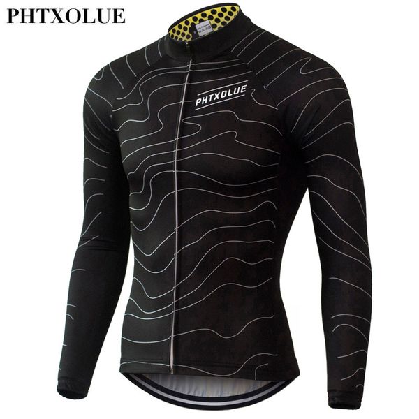 

phtxolue cycling jerseys long sleeve men quick-dry spring mountain bike clothes breathable bicycle cycling clothing qy063, Black;red