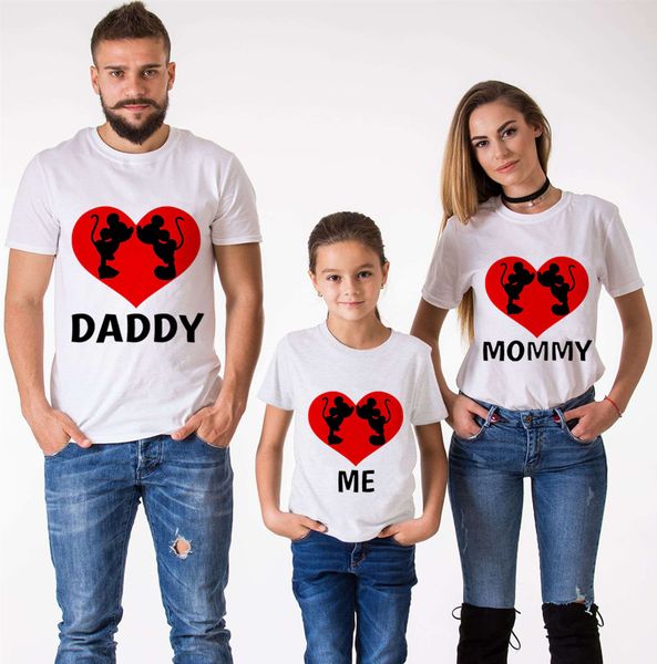 

mouse love t-shirt family matching clothes mommy and me clothes love t-shirt boys heart short sleeve, Blue
