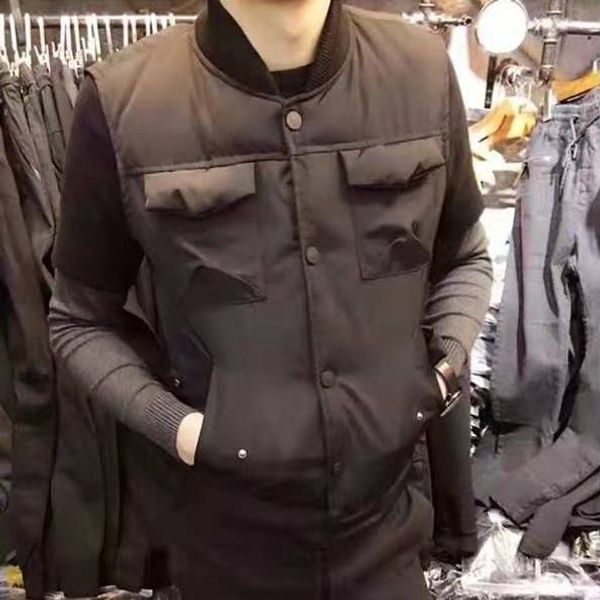 

2019 autumn new net red vest couple korean slim sleeveless cotton jacket mens waistcoat cotton vest, Black;white