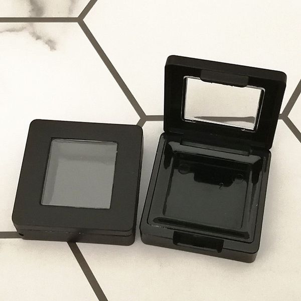 

empty eye shadow jars with mirror aluminium pan square,diy make up powder compact cosmetic packing container f3814