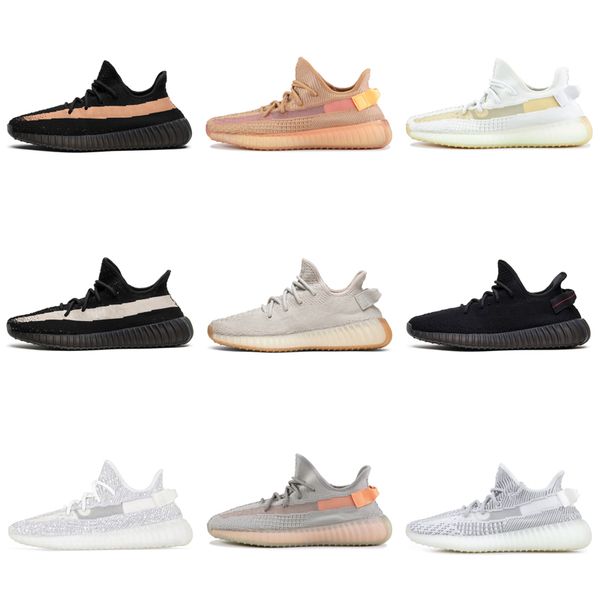 

New designer men women V2 zebra static cream sesame Kanye West og Clay True Form hyperspace 3M Wave Runner running shoes