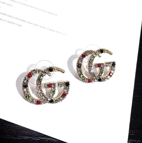 

earrings luxury jewelry fashion women mens earrings hip hop diamond stud earings iced out bling rock punk round wedding gift 0636, Golden;silver