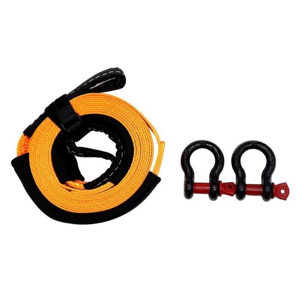

5m 5 tons heavy duty car recovery tow strap towing rope with 2 tow hooks