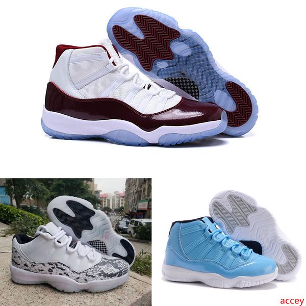 

11s basketball shoes men original snakeskin light bone concord 45 platinum tint bred university blue us size 7-12
