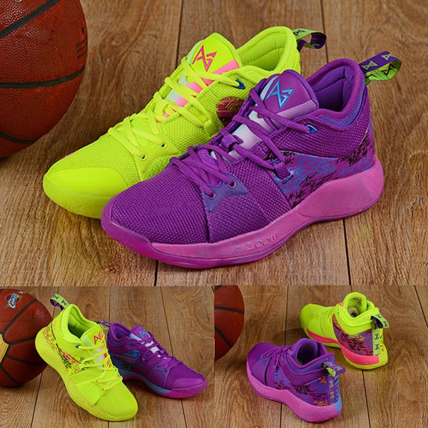 

2019 new athletic pg 2 confetti what the kids basketball shoes paul george sneakers shoes, Black