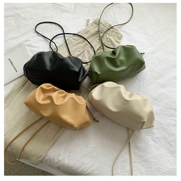 

luxury designer new cloud shape women day clutch bag pleated dumpling shoulder messenger bag small cute lady crossbody handbag