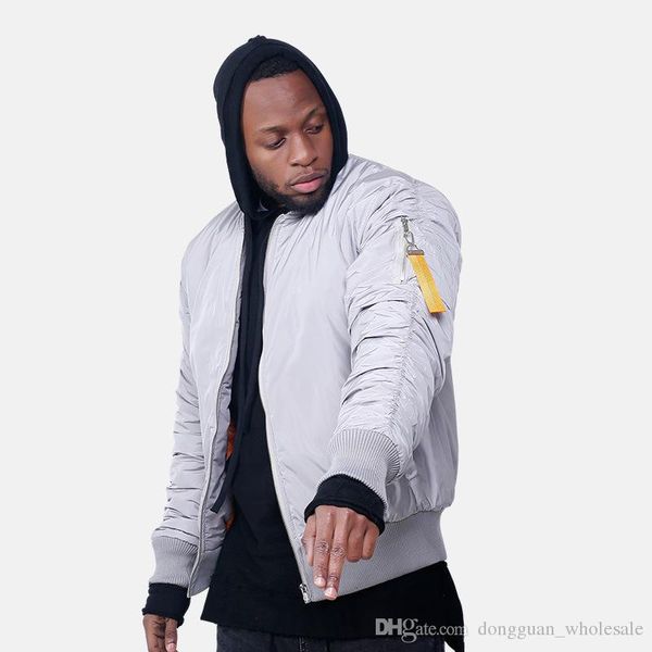 

2019 fashion men high street jackets autumn winter solid jackets ma1 bomber jacket pocket thicker coat warm jacket for men, Black;brown