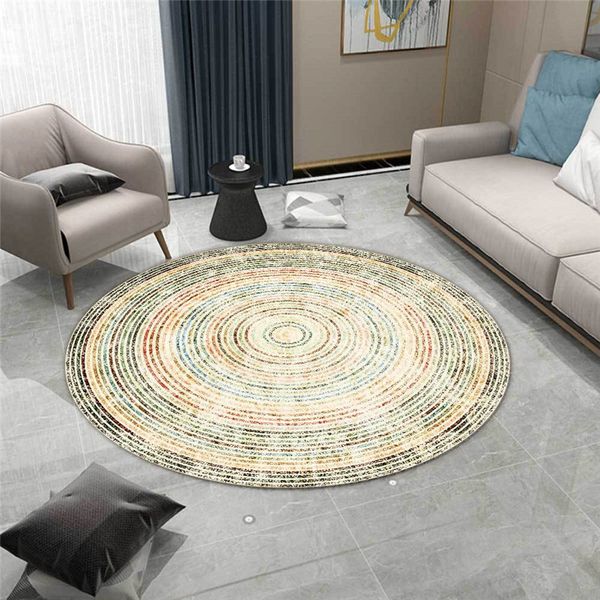 

round carpet twine circle pattern printed soft carpets for living room anti-slip rug chair floor mat bedroom decor carpet