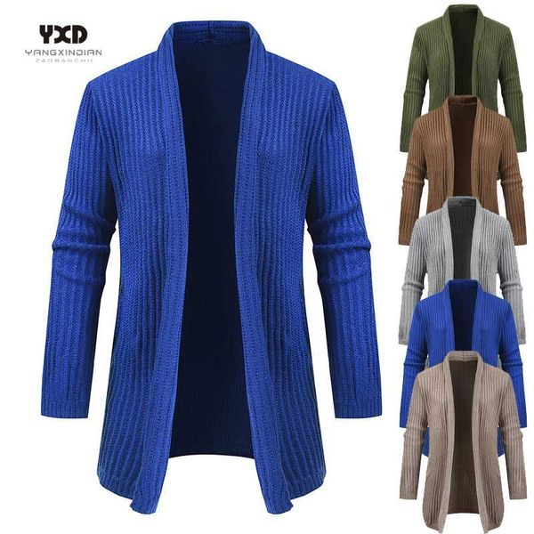 

men clothes striped shawl collar knitted long cardigan man coat mens sweaters casual mans sweater men's clothing male knitwear, White;black