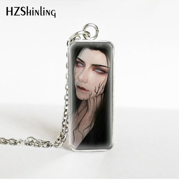 

hzshinling cartoon the untamed modaozushi weiwuxian rectangle stainless steel glass pendants silver fashion jewelry wholesale