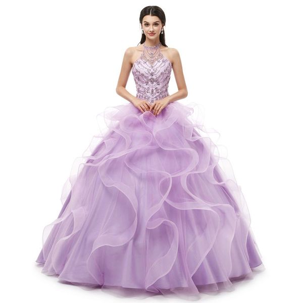 

mm01 jewel шеи рукавов сирень бальное платье quinceanera 2019 стразы бисером платье принцессы узелок назад сладкий 16 платьев, Blue;red