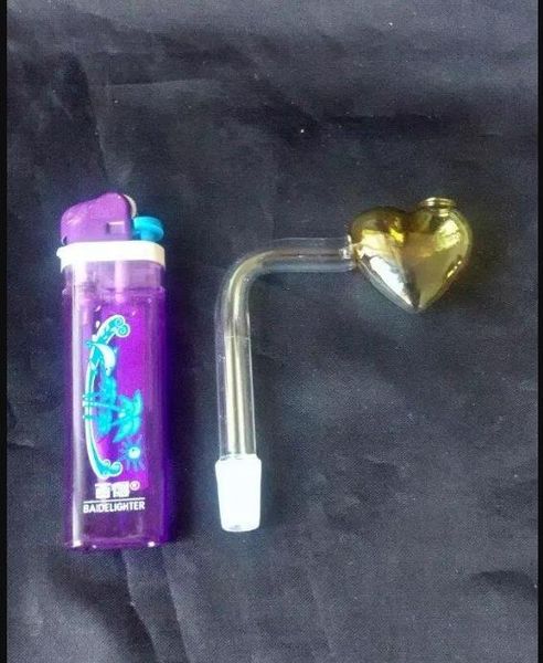 Accessori per bong in vetro con bruciatore ad angolo retto Choi Tao a forma di cuore, pipe in vetro colorate mini multicolori Tubi manuali Best Spoon glas