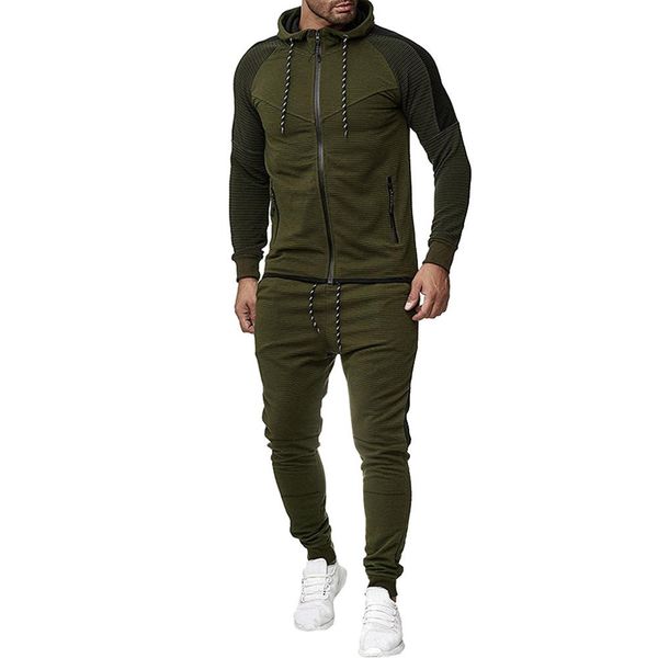 

men's sport sweatshirt long trouser suits autumn winter pocket sweatshirt pants sets tracksuit outdoor fitness suits, Black;blue