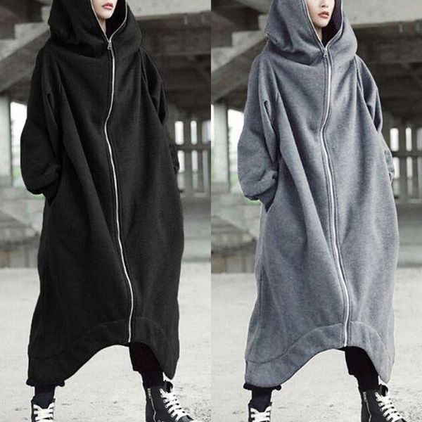 

women hooded coat jackets 2019 plus size jackets female long sleeve zip street ladies winter outerwear thin windbreakers, Black;red