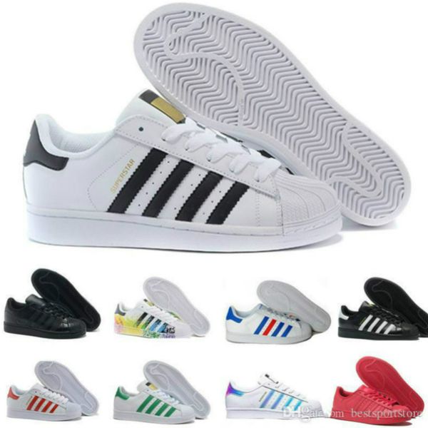 

2019 повседневный originals superstar белый голограмма радужные младшие superstars 80s pride кроссовки super star женщины мужчины спорт повс, Black