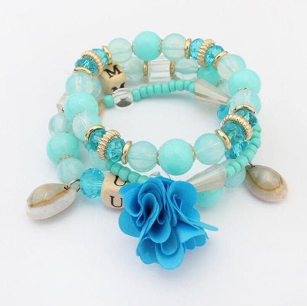 

poem snow shell bead multi-layer bracelet, Black