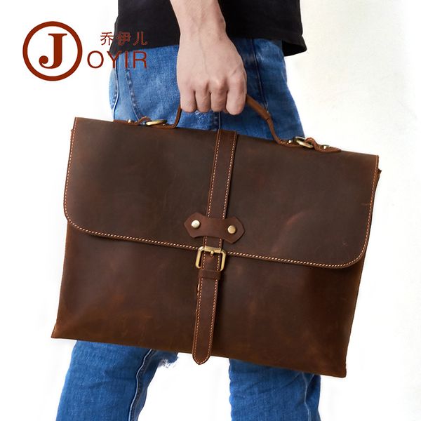 

leather men's briefcase business retro men's bag computer bag leather