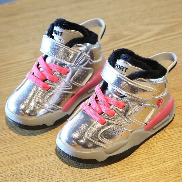 

winter baby sports basketball shoes silver 1-3 years old children's shoes cotton soft bottom infant boy