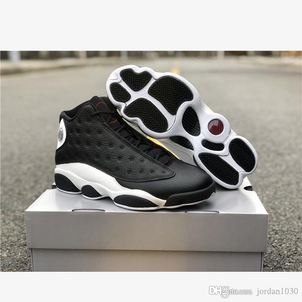 

nkj13a 2020 men basketball shoes 13 13s 414571-061 air reverse he game retro black white gym red real carbon fiber sneakers