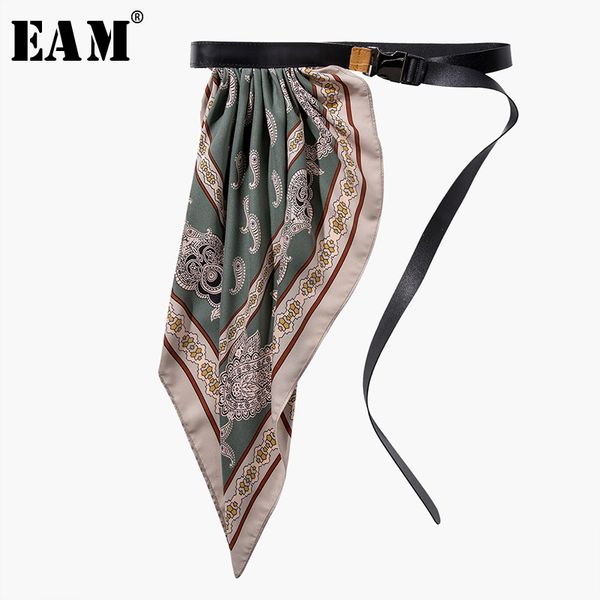 

eam] 2019 новой весна лето шаблон printed нерегулярной пряжка сплит joint личность длинные пояса женщины мода все матч jt848, Black;brown