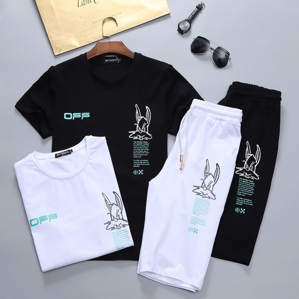 

mens fashion tracksuit with letters embroidery women summer sportswear short sleeves pullover jogger pants suits o-neck sportsuit r9, Gray