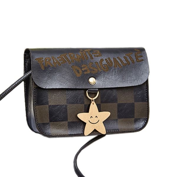 

fashion shoulder square bag star smile face sequin small messenger bag ladies korean letter print mobile phone packet 2019