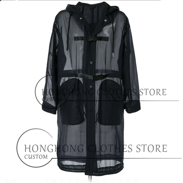 

s-6xlplus-size men's shirts new stylish men loose breathable trench coat long sleeves personality thin shirt, White;black